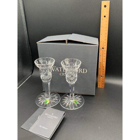 Waterford Crystal Lismore Vintage Candle Stick Holders with Original Box - Picture 8 of 8